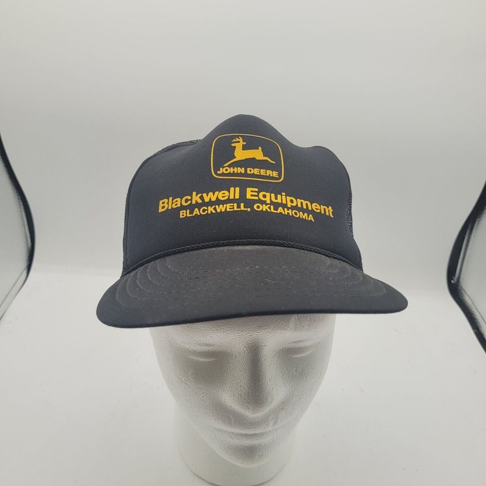 Vintage‎ John Deere Snapback Hat Blackwell Equipment, Oklahoma OK Black Farmer